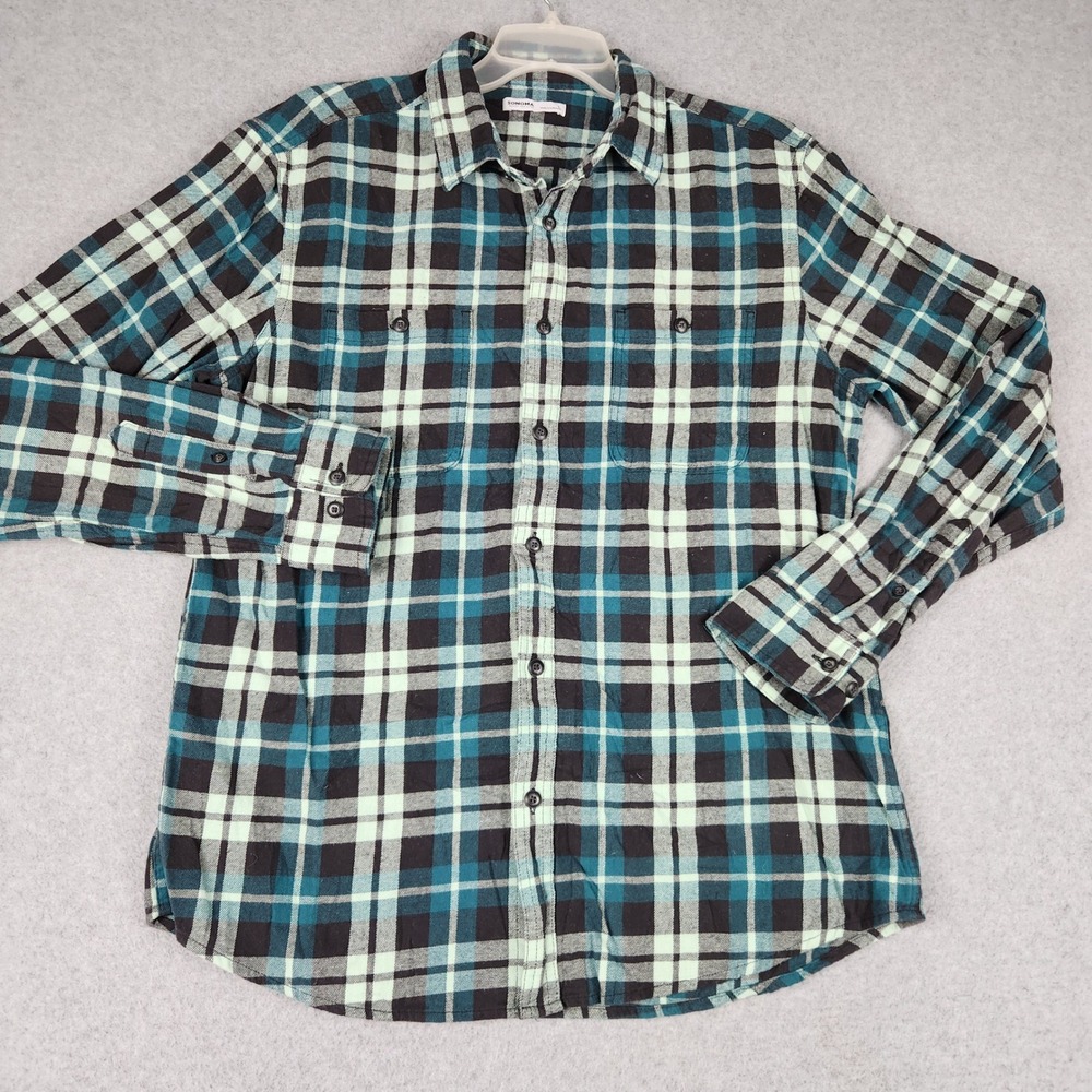 Sonoma Flannel Shirt Mens Large Multicolor Plaid Chest Pocket Casual Button Up